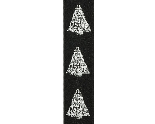 DoubleFaceSatin xmastree text black/silver