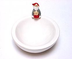 bowl ceramic Santa claus, white grey