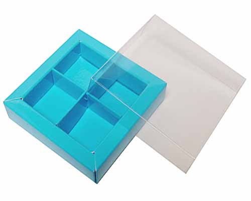 Windowbox 66x66x19mm 4 division lagune laque 