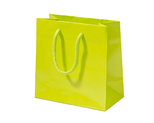 Paper bag luxe laminate L160xW80xH160mm lime