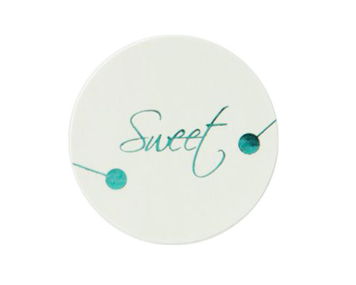 Sweet label white with turquoise 500pcs