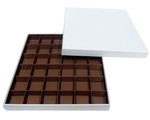 San Remo L204xW204xH31mm + compartments white brown