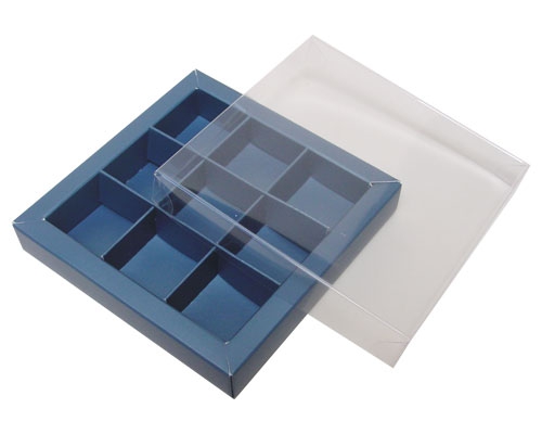 Windowbox 100x100x19mm 9 division sea blue 