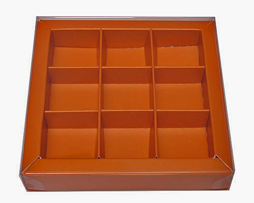 Windowbox 100x100x19mm 9 division sunset orange
