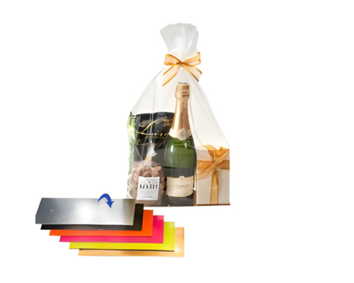 side gussetbag incl. silver carton 280x100x570mm- transparant