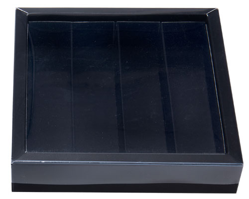Windowbox maxi 145x145x33mm divider included Duomat-black/Shiny-black
