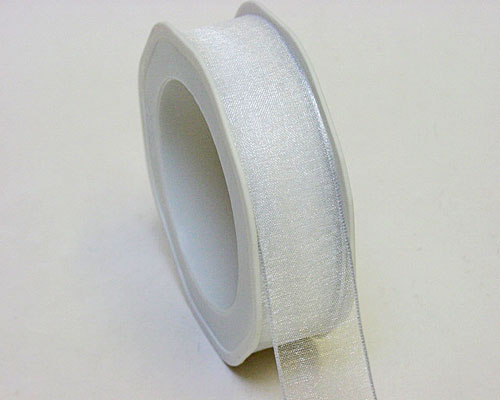 organza N 01 wired edge white