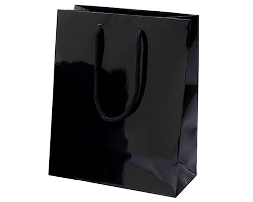 Paper bag luxe laminate L200xW100xH250mm black