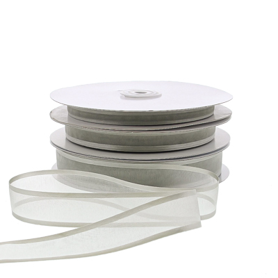 Organza satin edge M 10mm/50mtr light grey