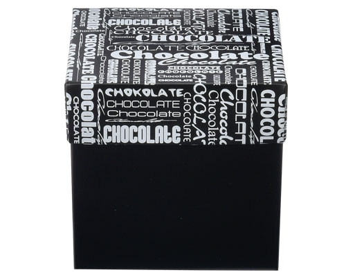Cubebox 100x100x95mm chocolat black + printed lid black 