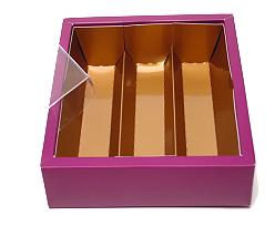 Macaron box 3 row purple copper Djerba