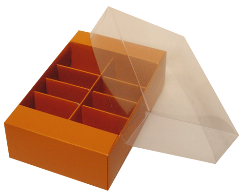 Macaron box 8 division sunset orange
