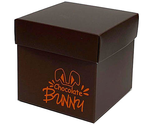 Cubebox L100xW100xH95mm chocolate bunny brown