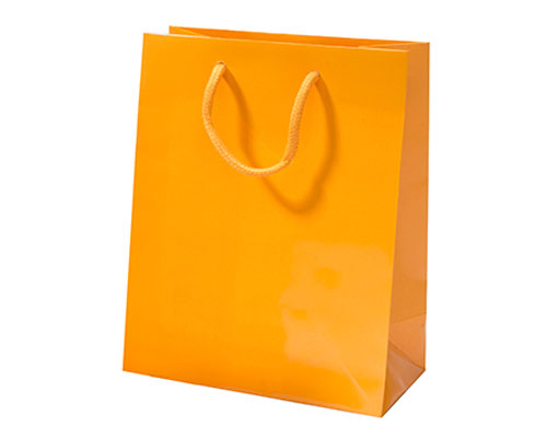 Paper bag luxe laminate L200xW100xH250mm orange