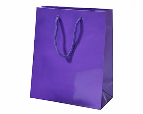 Paper bag luxe laminate L200xW100xH250mm purple