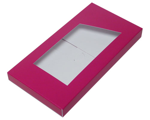 4-Flap Folding version Chocolate Bar Box with opening, dahlia