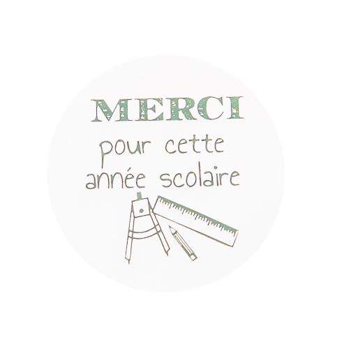 Label Merci pour cette année scolaire transparent/shiny green 500pcs