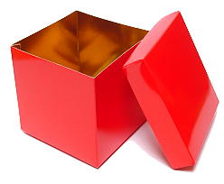 Cubebox appr. 1000gr Red laque Gold