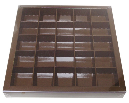 Windowbox 166x166x19mm 25 division chocolat laqué