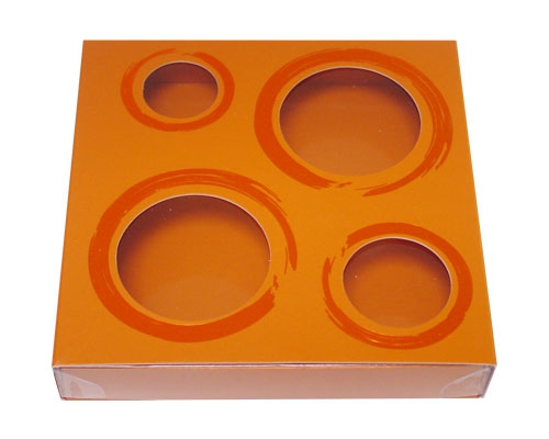 Windowbox 4 circle small 110x110x19mm sunset orange 