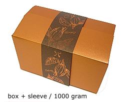 ballotin 1000 gr cacao coppertin, sleeve in bronztwist