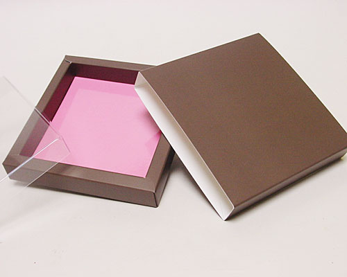 Windowbox mini with sleeve 105x105x18mm Hollywood taupe-pink