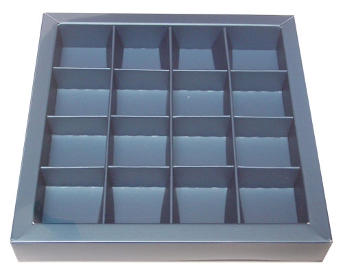 Windowbox 133x133x19mm 16 division sea blue 