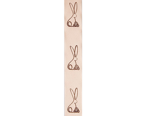 DoubleFaceSatin lint Bunny ivory/brown 25mm 