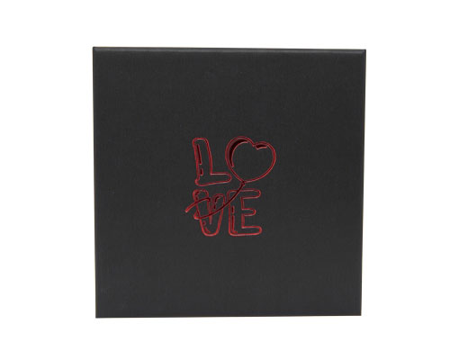 Royal box black L110xW110xH25mm strawberry heart-love 