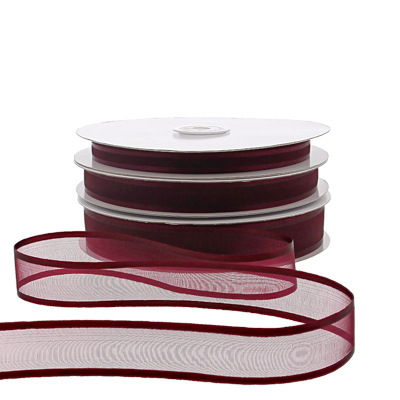 Organza satin edge M 10mm/50mtr bordeaux