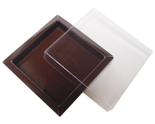 Windowbox 100x100x19mm chocolat laque