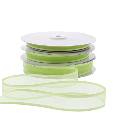 Organza satin edge M 10mm/50mtr anise green