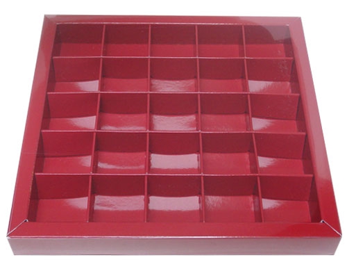 Windowbox 166x166x19mm 25 division brique laqué