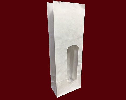 Blockbag with window kraft white 70x40x200mm