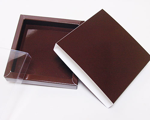 Windowbox mini with sleeve 105x105x18mm chocolat laque