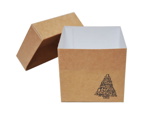 Cubebox Xmas tree 80x80x75mm kraft