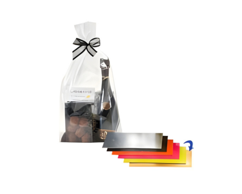 side gussetbag incl. gold carton 240x100x550mm- transparant