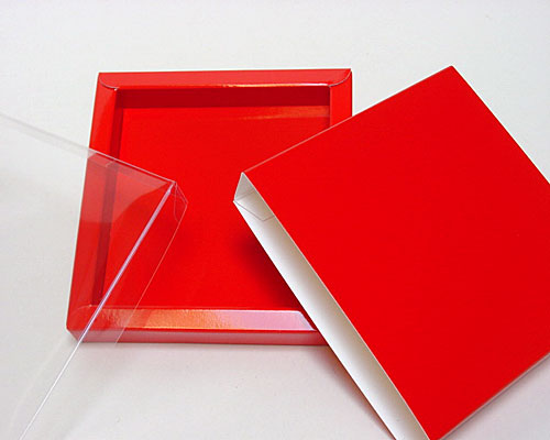 Windowbox mini with sleeve 105x105x18mm rouge laque