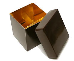Cubebox appr. 125 gr  Brown  laque Gold