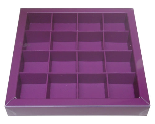 Windowbox 133x133x19mm 16 division purple 