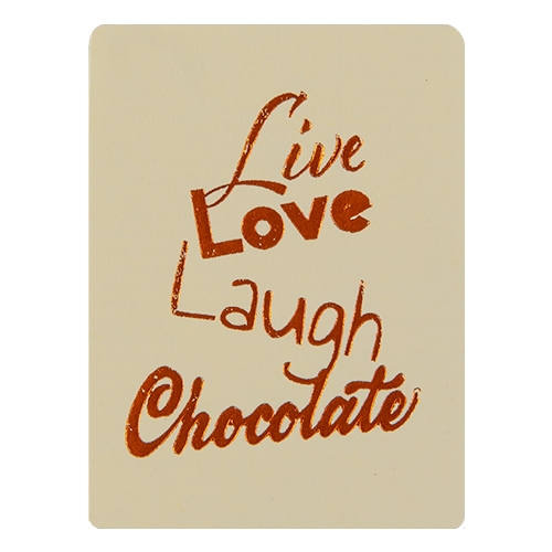 Label Live love laugh chocolate ribbed shiny orange 500pcs