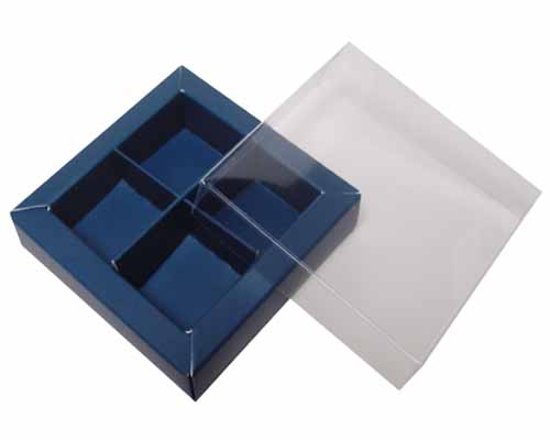 Windowbox 66x66x19mm 4 division blueberryblue 