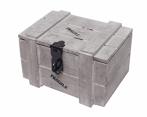 Crate wood appr. 250 gr contents grey