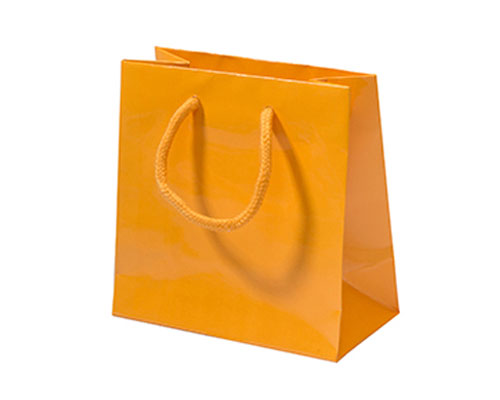 Paper bag luxe laminate L160xW80xH160mm orange