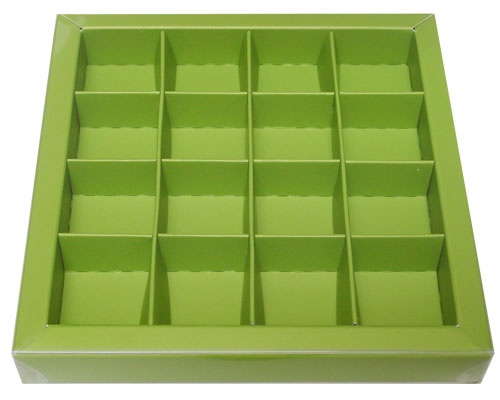 Windowbox 133x133x19mm 16 division kiwi green 