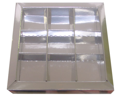 Windowbox 100x100x19mm 9 division silvershine