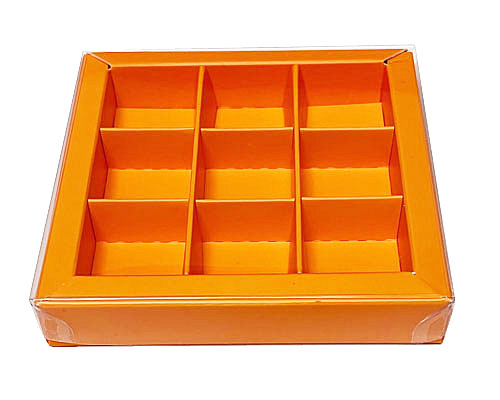 Windowbox 100x100x19mm 9 division apricot orange