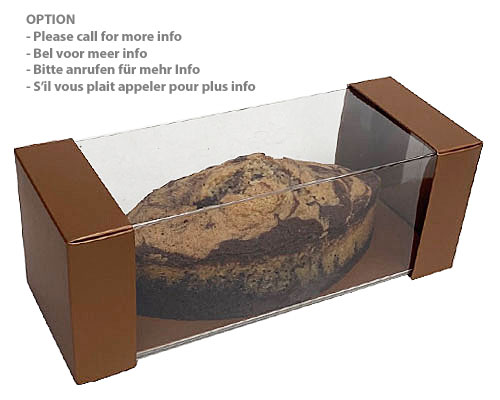 Cakebox transparent L220xW80xH80mm haselnut