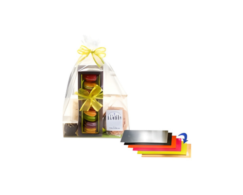 side gussetbag incl. green carton 210x100x450mm- transparant