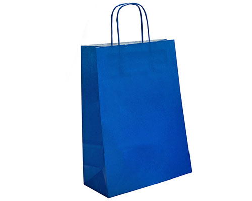Paper bag curled handle L220x100x310mm blue